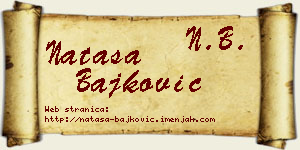 Nataša Bajković vizit kartica